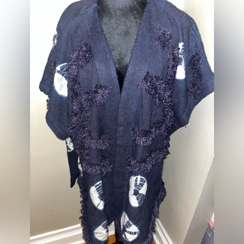 Earthbound Tie Dye sweater cardigan thick yearn accents Size Large oversized
